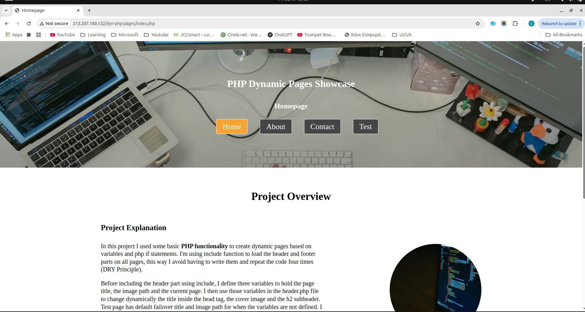 Dynamic pages using PHP